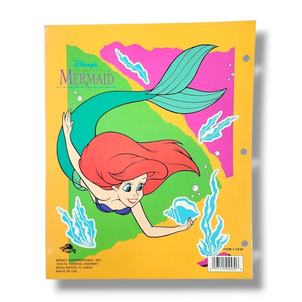 2 Vintage 90s‎ The Little Mermaid Pocket Folder Impact International EUC